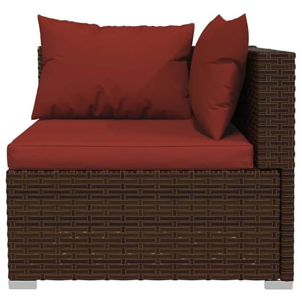 Maison Exclusive - Soffa 3 platser med kuddar Brun Flätad resin