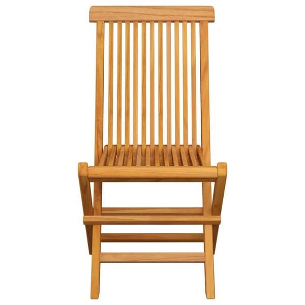 Maison Exclusive - Foldbare stole med røde puder, 8 dele, i massiv teaktræ Röd (kuddar)