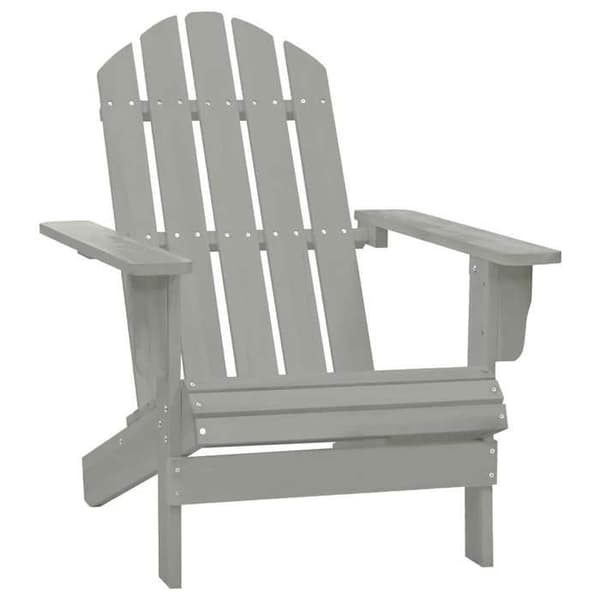 Maison Exclusive - Adirondack trädgårdsstol med bord i grått granträ