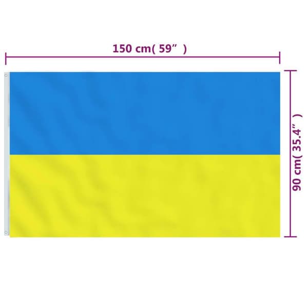 Flagga - Exklusivt Hem - Ukraina - 90 x 150 cm - 68D polyester - Messingöglor blått och gult