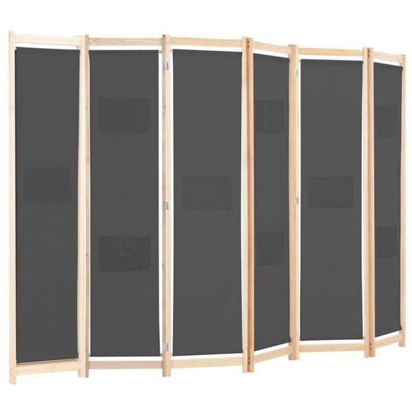 Adskillelse - Eksklusivt Hus - 6 paneler - Grå - 240 x 170 x 4 cm Grå