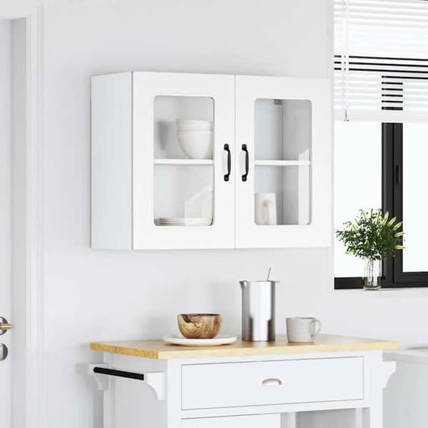 Maison Exclusive - Köksskåp med glasdörr Kalmar vit