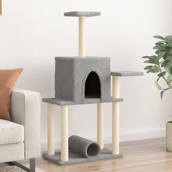 Maison Exclusive - Katte træ med sisal kløer i lys grå 122 cm ljusgrått