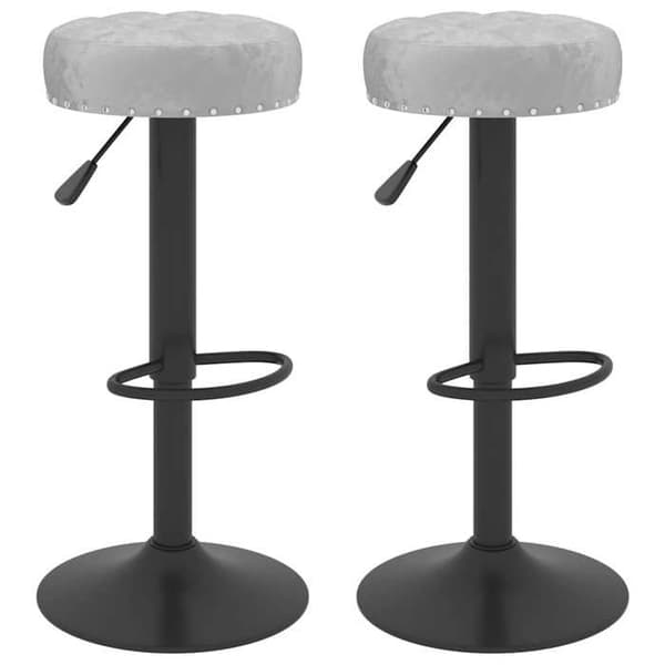 Maison Exclusive - Barstolar set om 2 grå sammet