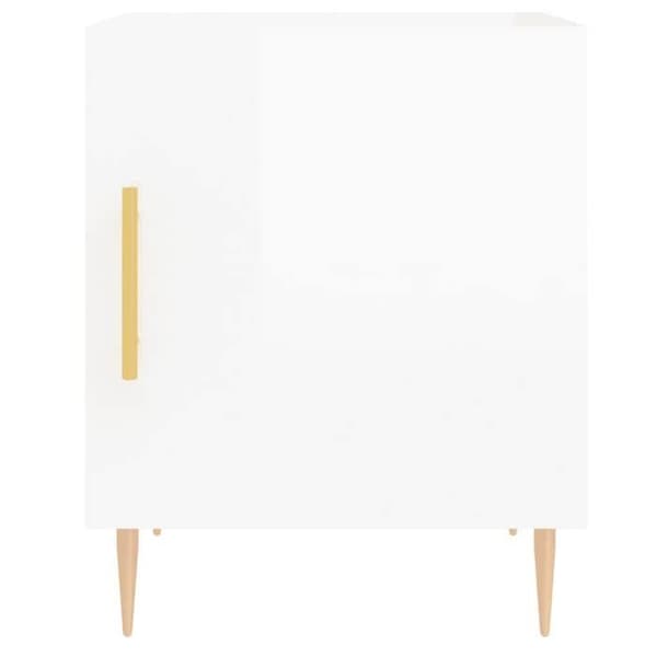 Maison Exclusive - Sängbord 2 st vit glänsande 40x40x50 cm Strålande vit
