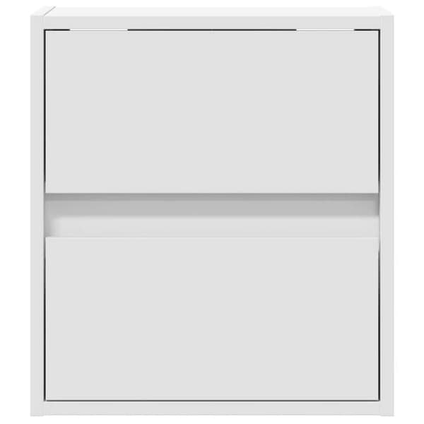 Väggmonterade sängbord - Exklusivt Hem - 2 st - LED-belysning - Ingenjörsträ - Vit