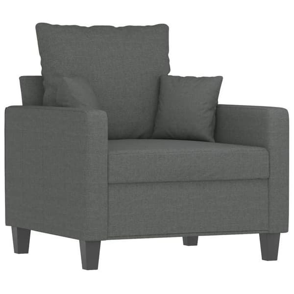 Maison Exclusive - Fåtölj med fotpall Mörkgrå 60 cm Tyg Mörkgrå