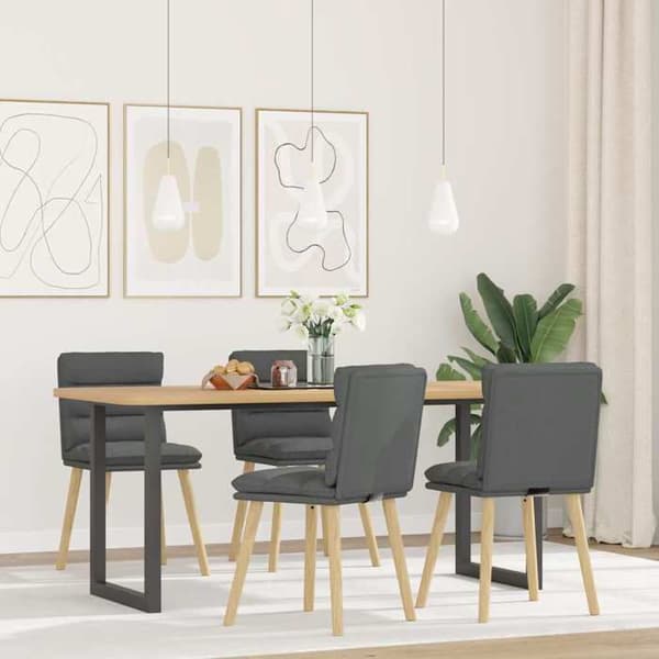 Maison Exclusive - 4 tummanharmaata kangasruokatuolin setti