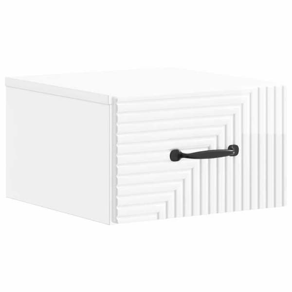 Maison Exclusive - Väggmonterad nattduksbord Vit glansig 34,5 x 33 x 20 cm