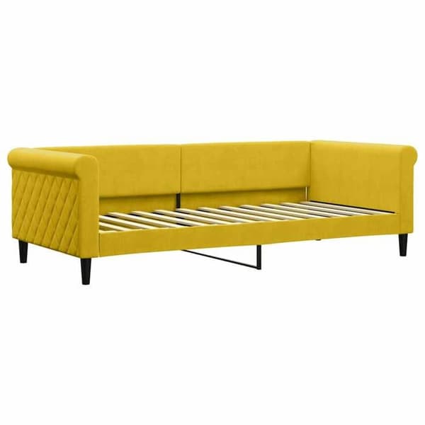 Maison Exclusive - Dagbädd med gul madrass 90x200 cm sammet Gul
