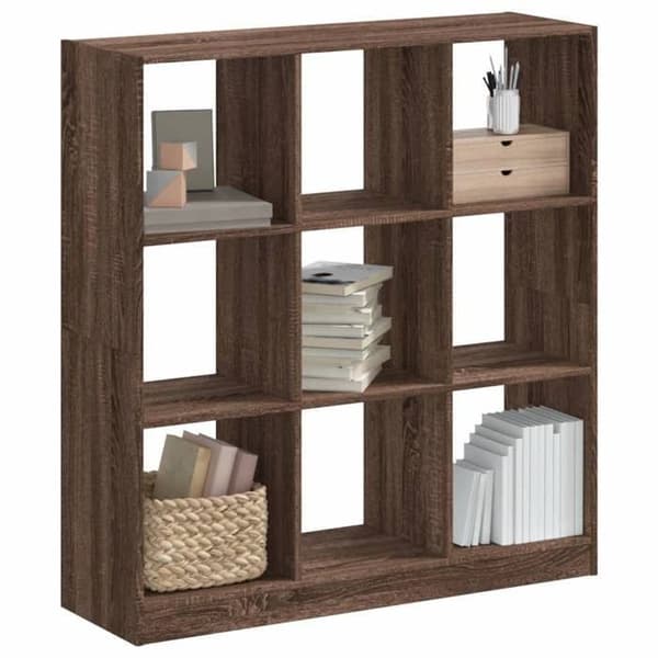Maison Exclusive - Bibliotek i brunt egetræ 102x32x108 cm ingeniørtræ