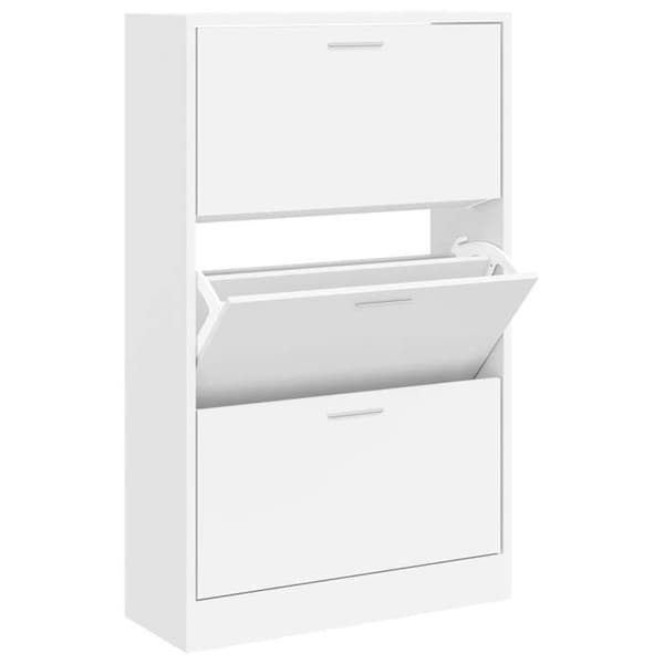 Skoark - EKSKLUSIV HUS - 63x24x103 cm - Ingeniørtræ - Hvid - 3 skuffer Vit