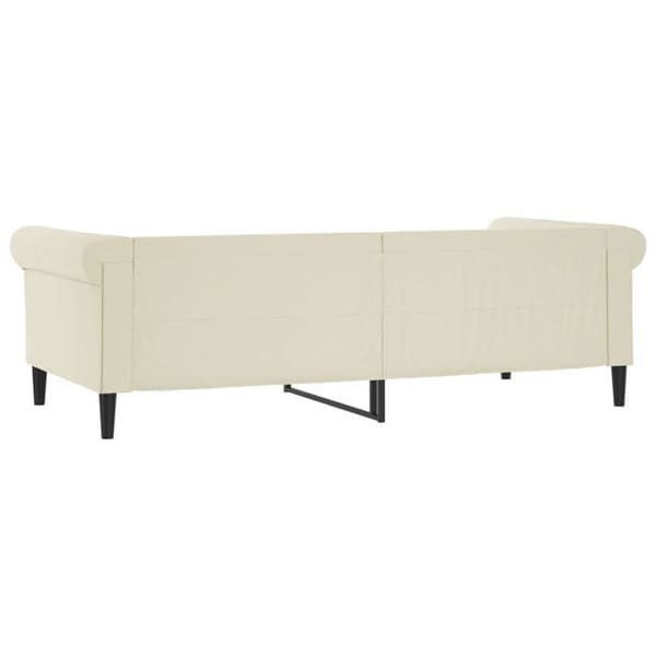 Dagbed - EKSKLUSIVT HUS - 2 i 1 (sovesofa) - Creme kunstlæder - 90 x 200 cm - Lamelseng Grädde
