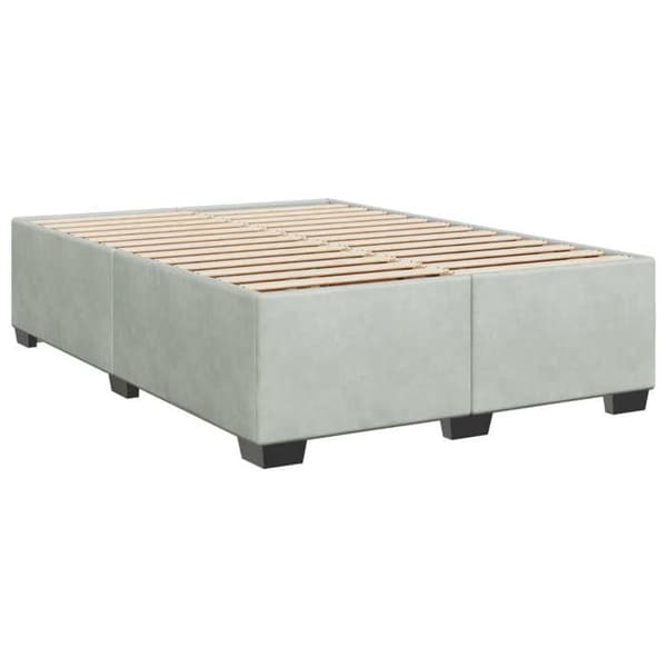 Maison Exclusive - Seng solid bund med socker og madras Grå 160x200cm Velour