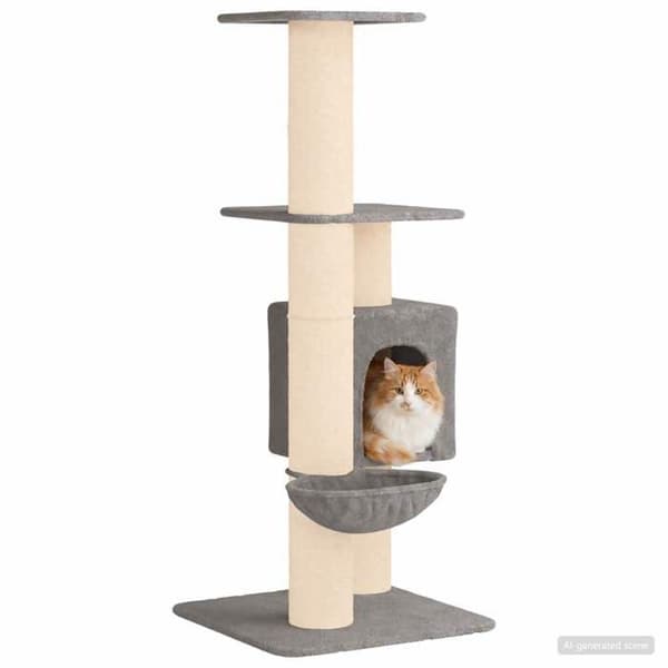 Maison Exclusive - Kattträd med sisal klöspinnar Ljusgrå 137 cm