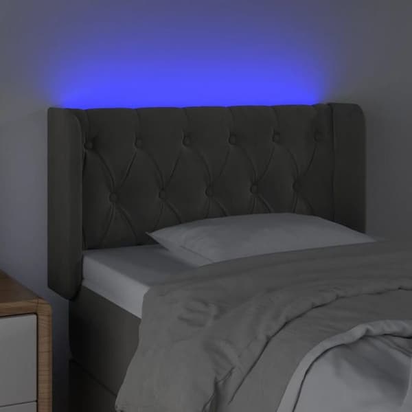 Maison Exclusive - LED-päätyharso Tummanharmaa 83x16x78/88 cm Sametti mörkgrå