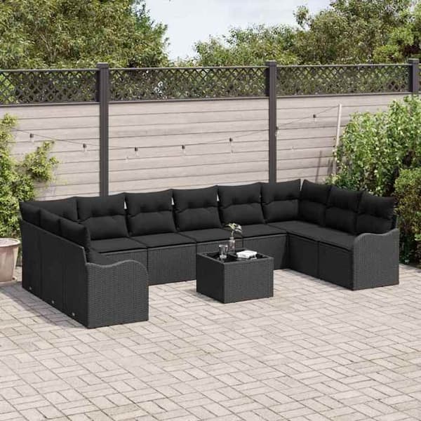 Maison Exclusive - Musta puutarhakalustesarja 55 x 55 x 37 cm polyrottinkia