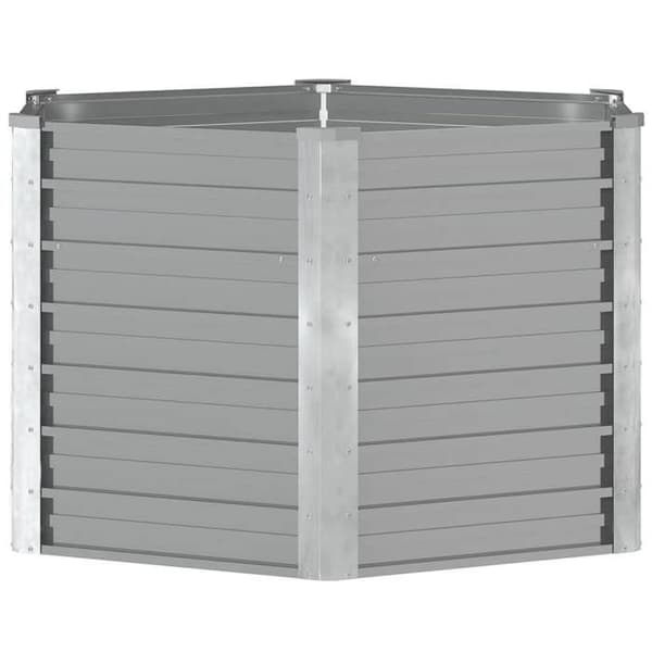 Maison Exclusive - Hævet havebed i galvaniseret stål 129x129x77 cm Grå Grå
