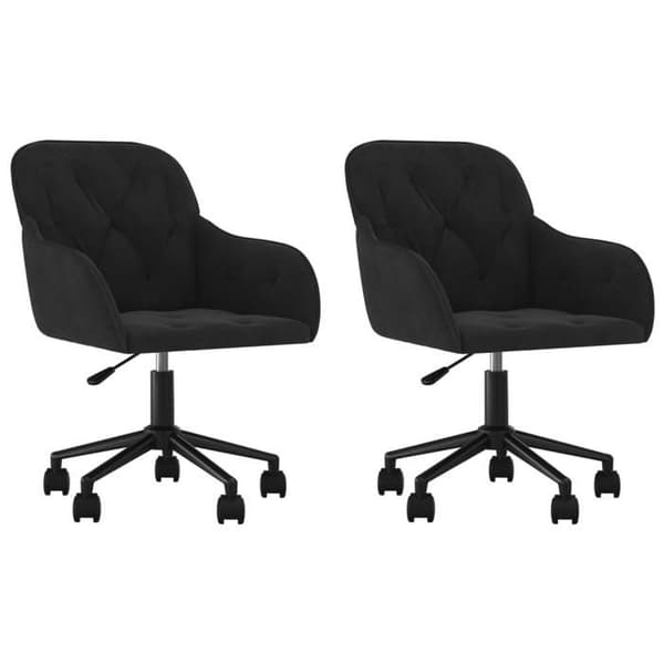 Maison Exclusive - Spisebordsstole med drejefunktion sæt af 2 Sort Velour