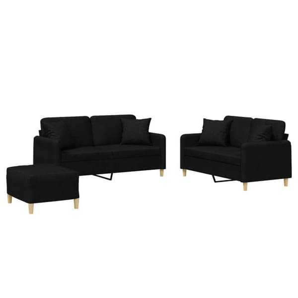 Maison Exclusive - Sæt af 3 sofaer med sorte stofpuder