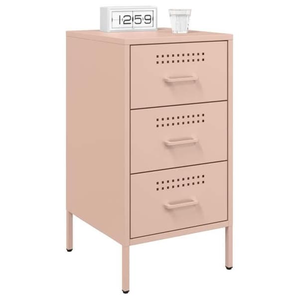 Maison Exclusive - Sängbord rosa 36x39x68 cm stål