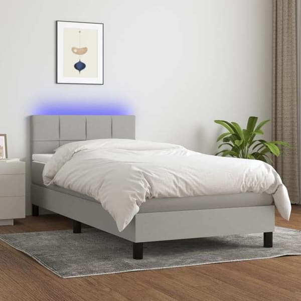 Maison Exclusive - Lamelseng madras LED Lys grå 100x200 cm Stof