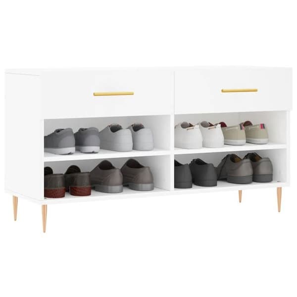 Maison Exclusive - Hvid skohylde 102x35x55 cm ingeniørtræ