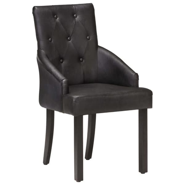 Maison Exclusive - Matstolar set om 4 svart äkta getskinn