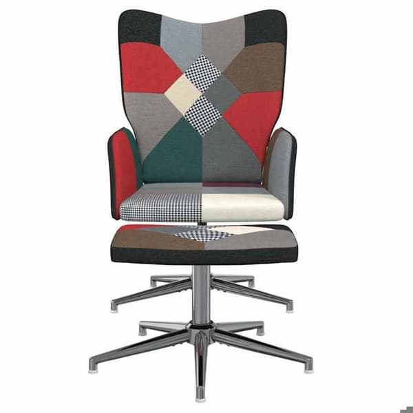 Maison Exclusive - Avkopplingsstol med puff i patchworktyg