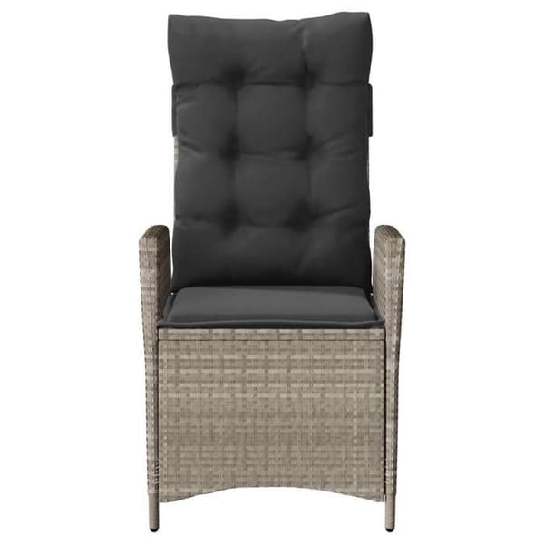 Maison Exclusive - Bistro-set 3 delar med ljusgrå kuddar i flätad resin