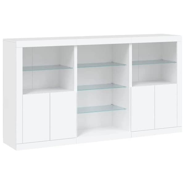 Maison Exclusive - Buffé med vita LED-lampor 181,5x37x100 cm
