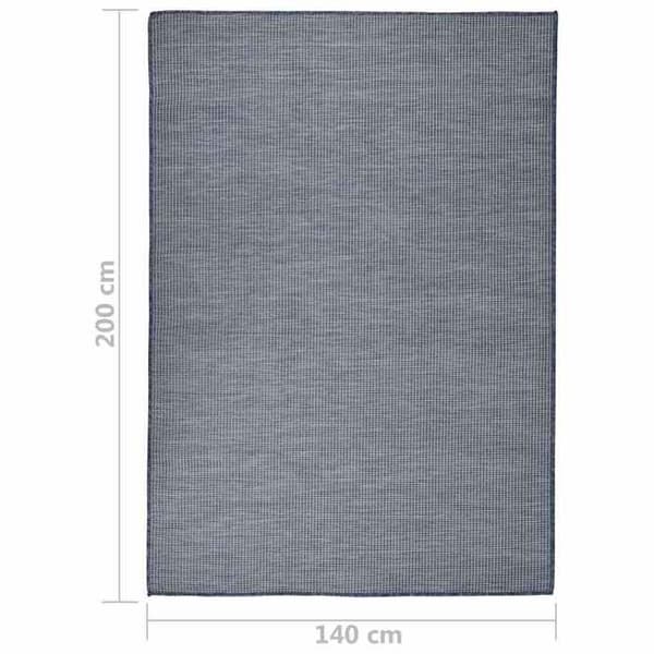 Maison Exclusive - Fladvævet udendørs tæppe 140x200 cm Blå Blå