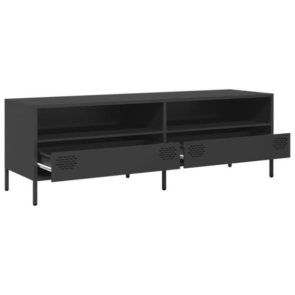 Maison Exclusive - Sort TV-møbel 135x39x43,5 cm koldvalset stål Svart
