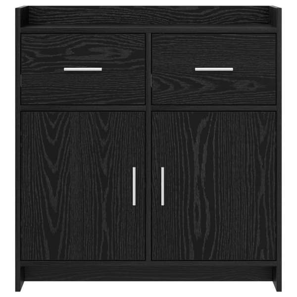 Buffet - EKSKLUSIVT HUS - 75x36x80 cm - Ingeniørtræ - Sort eg - Moderne svart ek