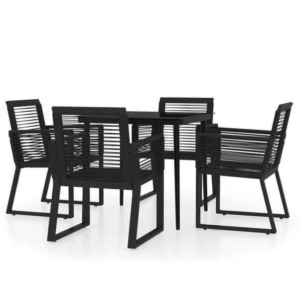 Maison Exclusive - Have spisebordssæt 5 stk Sort