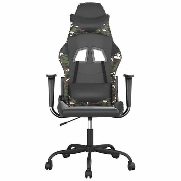Maison Exclusive - Spilstol i sort og camouflage kunstlæder