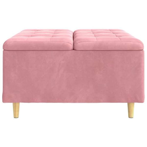 Maison Exclusive - Ottoman med förvaring Rosa 80 x 80 x 45 cm Sammet
