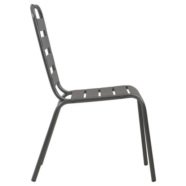 Maison Exclusive - Utomhusstolar set om 4 Design med ribbor Mörkgrå Stål
