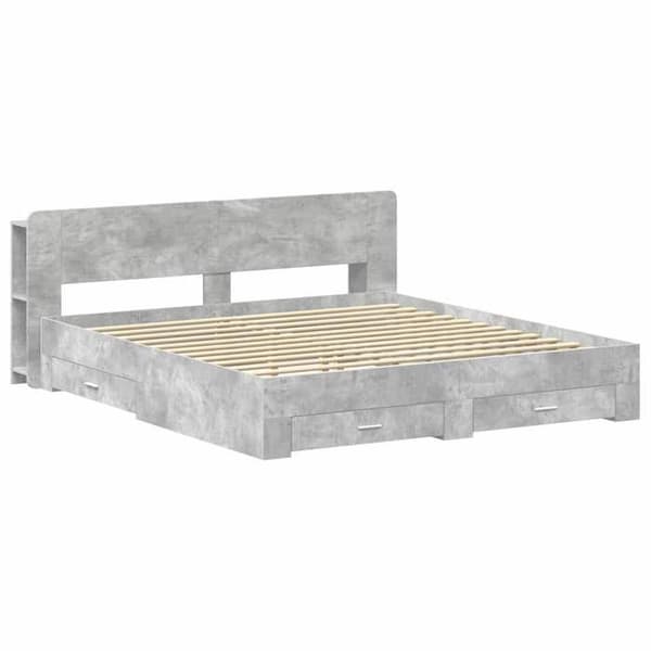 Maison Exclusive - Sängram med förvaring Grå betong 200 x 200 cm