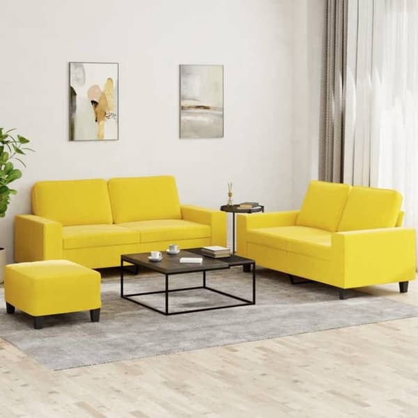Maison Exclusive - Sæt af 3 sofaer lys gul stof