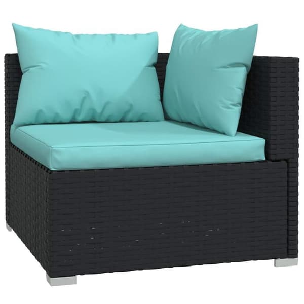 Maison Exclusive - Trädgårdsmöbler 9 delar med kuddar, flätad resin, svart