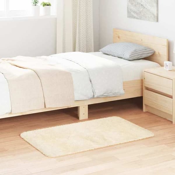 Shaggy tæppe - MAISON EXCLUSIVE - NAVARRA - Creme - 60x100 cm - Antiskrid polyester Grädde