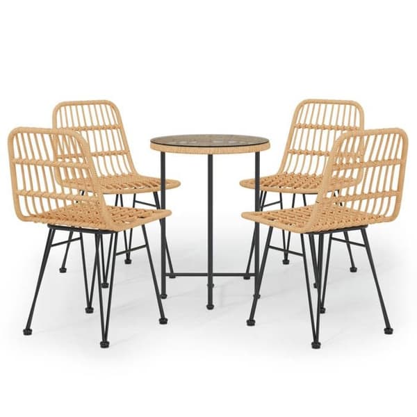 Maison Exclusive - Trädgårdsset 5 delar i flätad resin