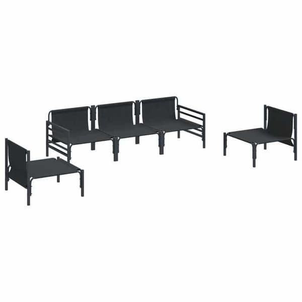 Maison Exclusive - Sæt af 5 pc. have-sofa i sort stål Svart