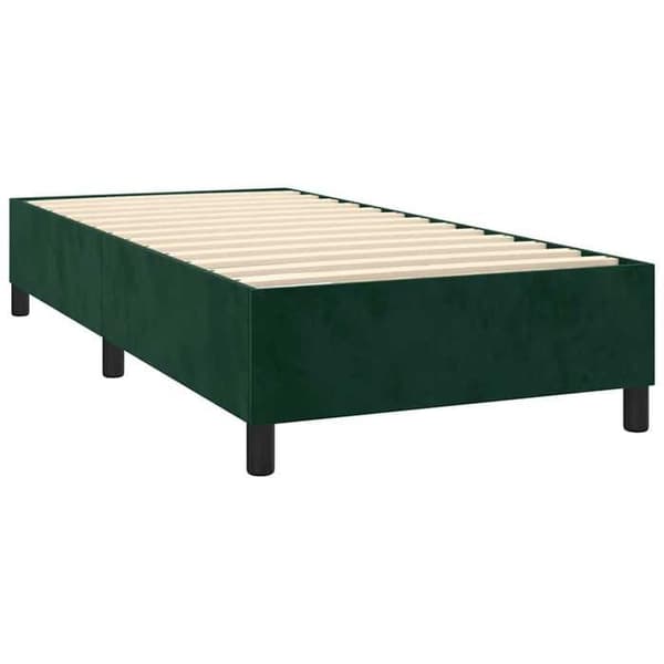 Maison Exclusive - Sängram med lameller mörkgrön 90x200 cm sammet mörkgrön