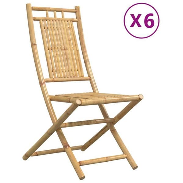 Maison Exclusive - Samling af 6 sammenklappelige stole 46x66x99 cm Bambus