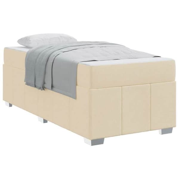 Maison Exclusive - Sängram med madrass Crème 100 x 200 cm tyg