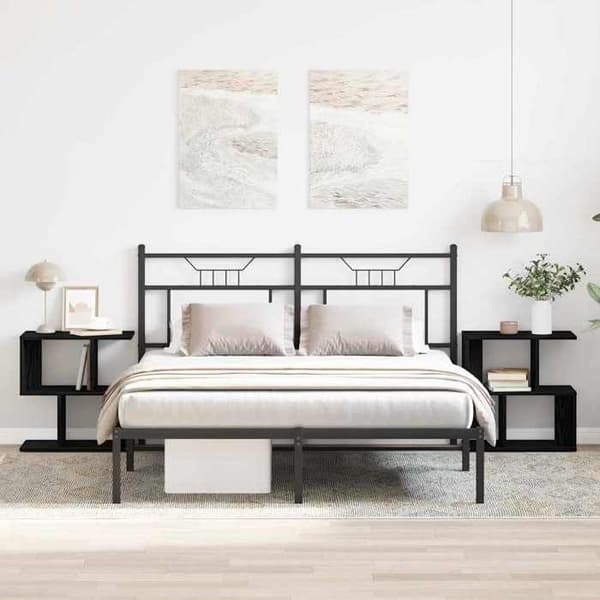 Maison Exclusive - Natbord 2 stk Sort eg 50 x 30 x 51,5 cm