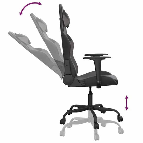 Maison Exclusive - Spelstol med massage Svart och grå Konstläder