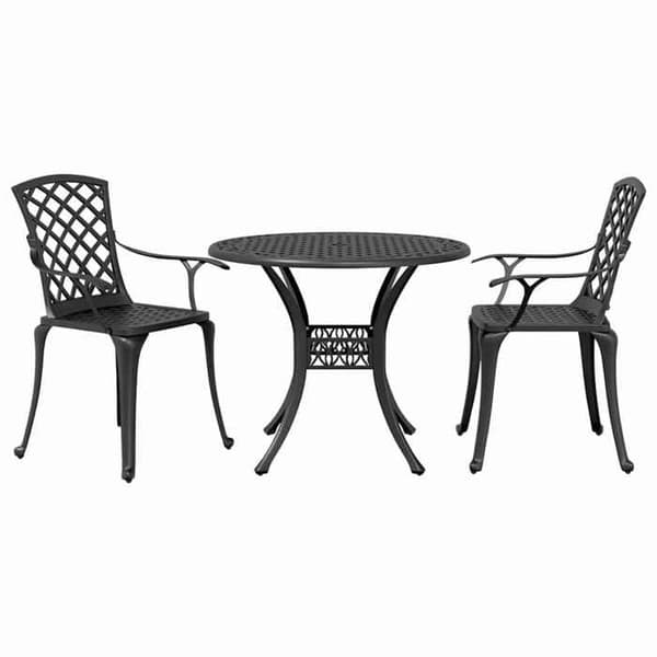 Maison Exclusive - 3-osainen musta valukalusteiden bistro-setti